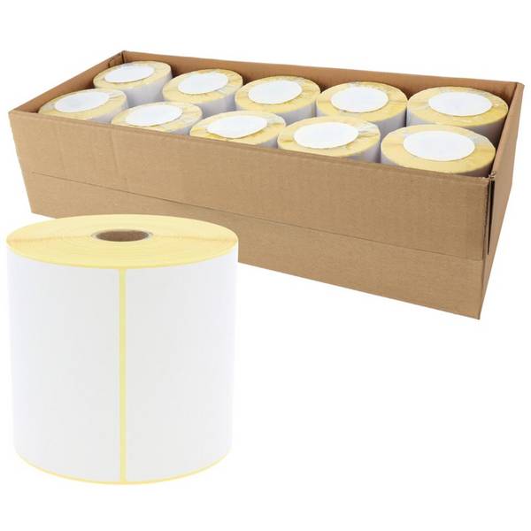 Versandetiketten Thermo-Eco,weiß,perm.klebend,25,4mm,100x150mm,VE/10RO,500/Rolle