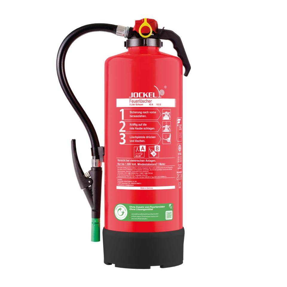 JOCKEL Auflade Schaumfeuerlöscher GREEN 2.0, 9 l, 595x190x200mm, 15,7kg-0