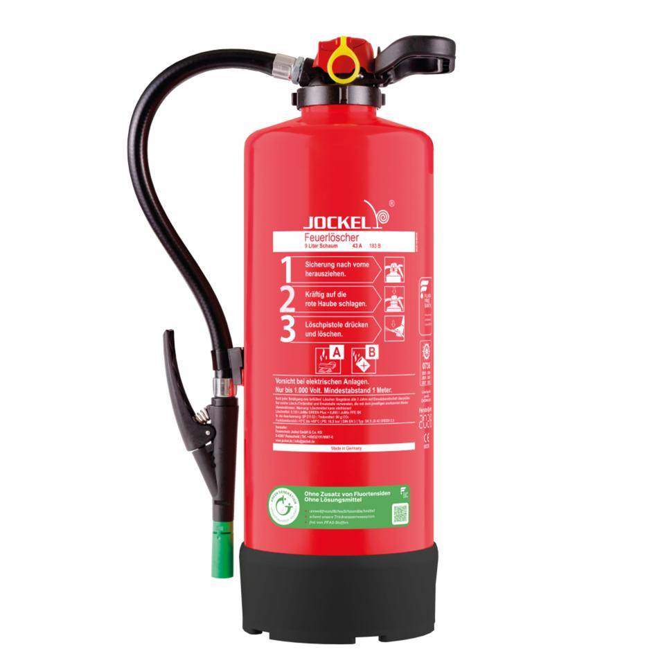 JOCKEL Auflade Schaumfeuerlöscher GREEN 2.0, 9 l, 595x190x200mm, 15,7kg-1