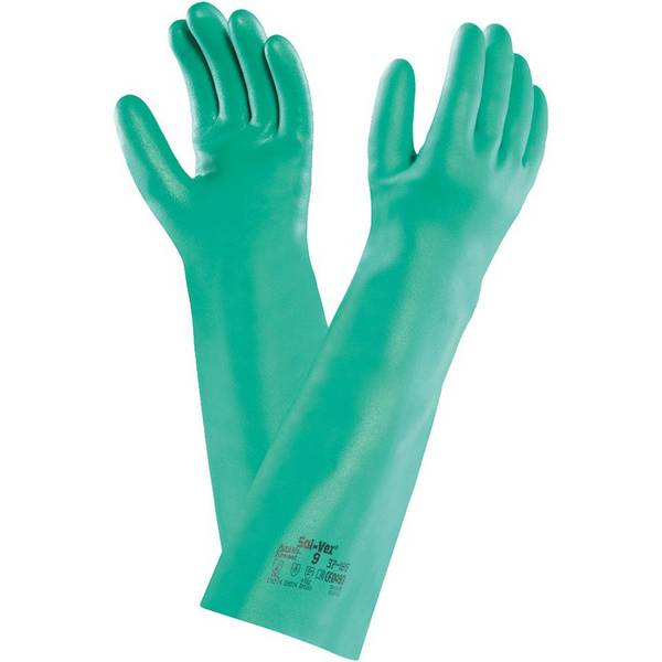 Ansell AlphaTec® Schutzhandschuh 37-185, Kat.III, grün, Nitril, 480mm, Größe 10