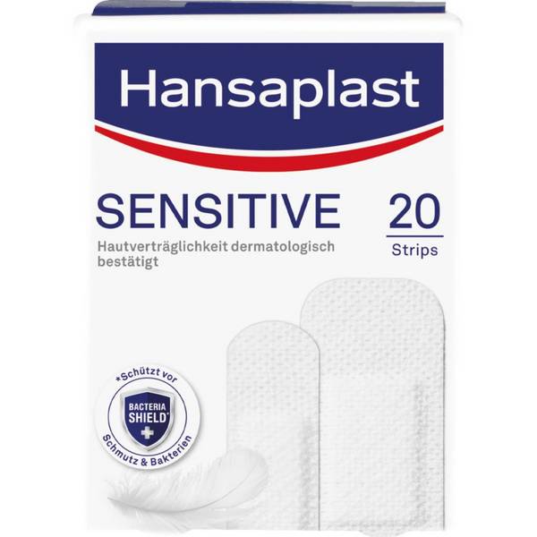 Hansaplast® Sensitive, hautfreundlich, atmungsaktiv, 5Pack/VE, 20Strips/Pack