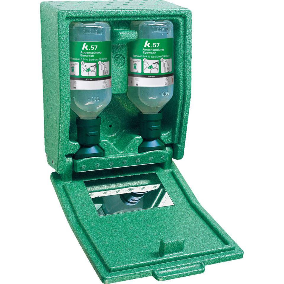K.57 Wandbox Augenspülung, gefüllt mit zwei 500ml/Flaschen gemäßDIN EN 15154-4-0