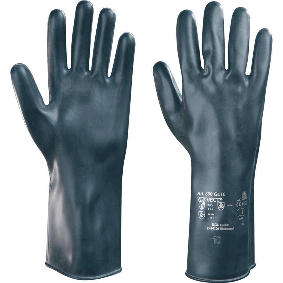 KCL Chemikalien-Schutzhandschuh Vitoject® 890, Kat.III, schwarz,350mm, Größe 11-0
