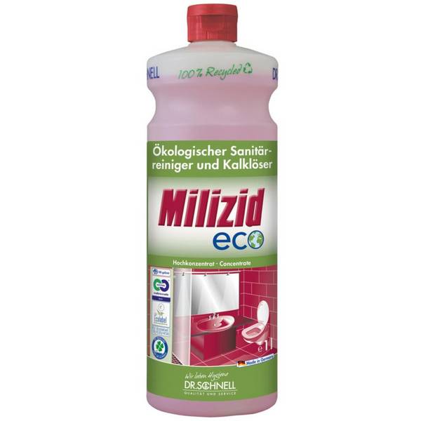 DR. SCHNELL MILIZID ECO, ökologischer Sanitärreiniger und Kalklöser, 1 l/Flasche