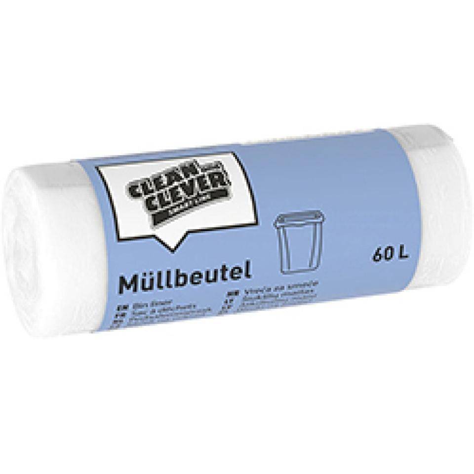 Müllbeutel SMA73, mit Sternnaht, weiß, Polyethylen, 60 l, 50 Stück/Rolle-0