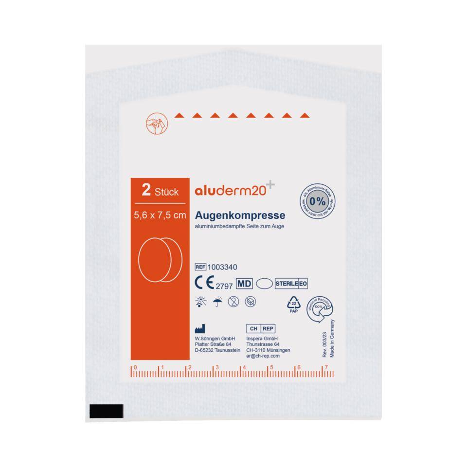 aluderm20 Augenkompresse DuOcul, ASR A4.3, 5,5x7,5cm, 10 Packungen á 2 Stück/VE-0