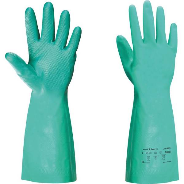 Ansell AlphaTec® Handschuh Solvex 37-695, Kat.III, grün, Nitril,380mm, Größe 11