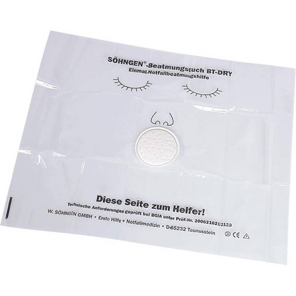 SÖHNGEN® Beatmungstuch, Einmalbeatmungsbehelf, 150x100mm, 5/VE