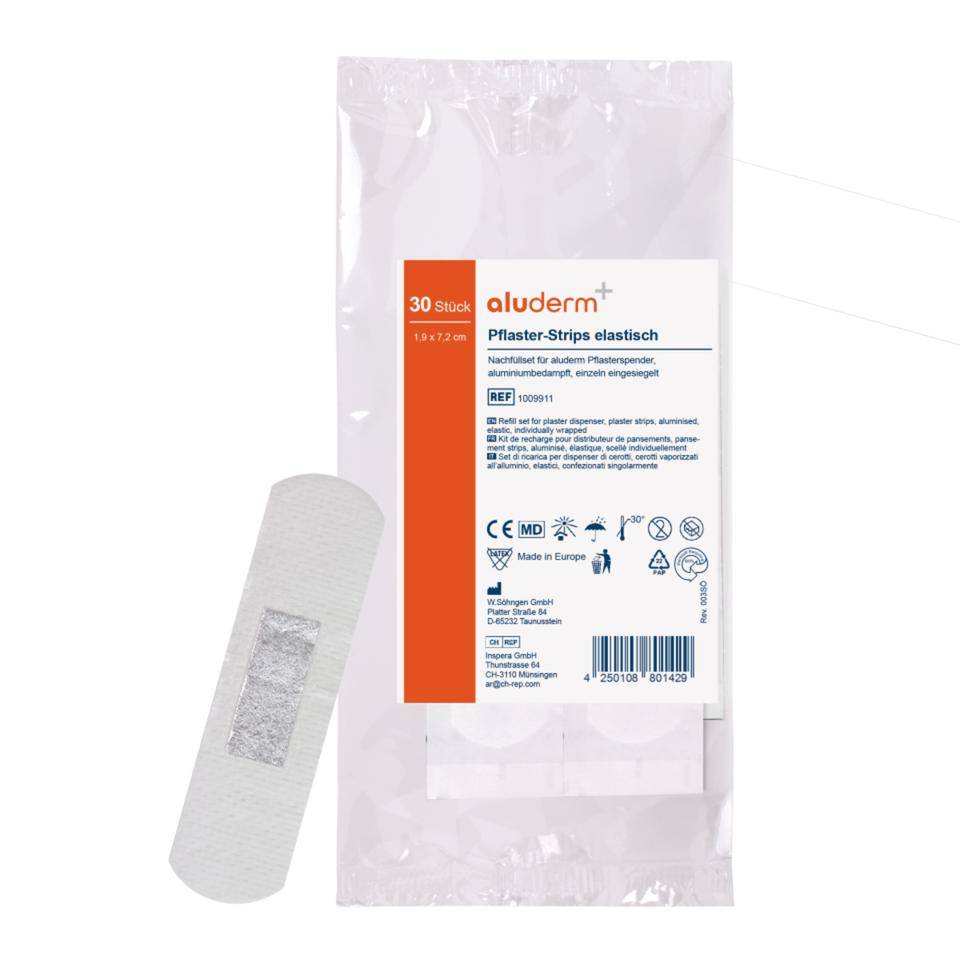aluderm Nachfüllset für Pflasterspender, Strips 7,2x1,9cm, 120/VE-0
