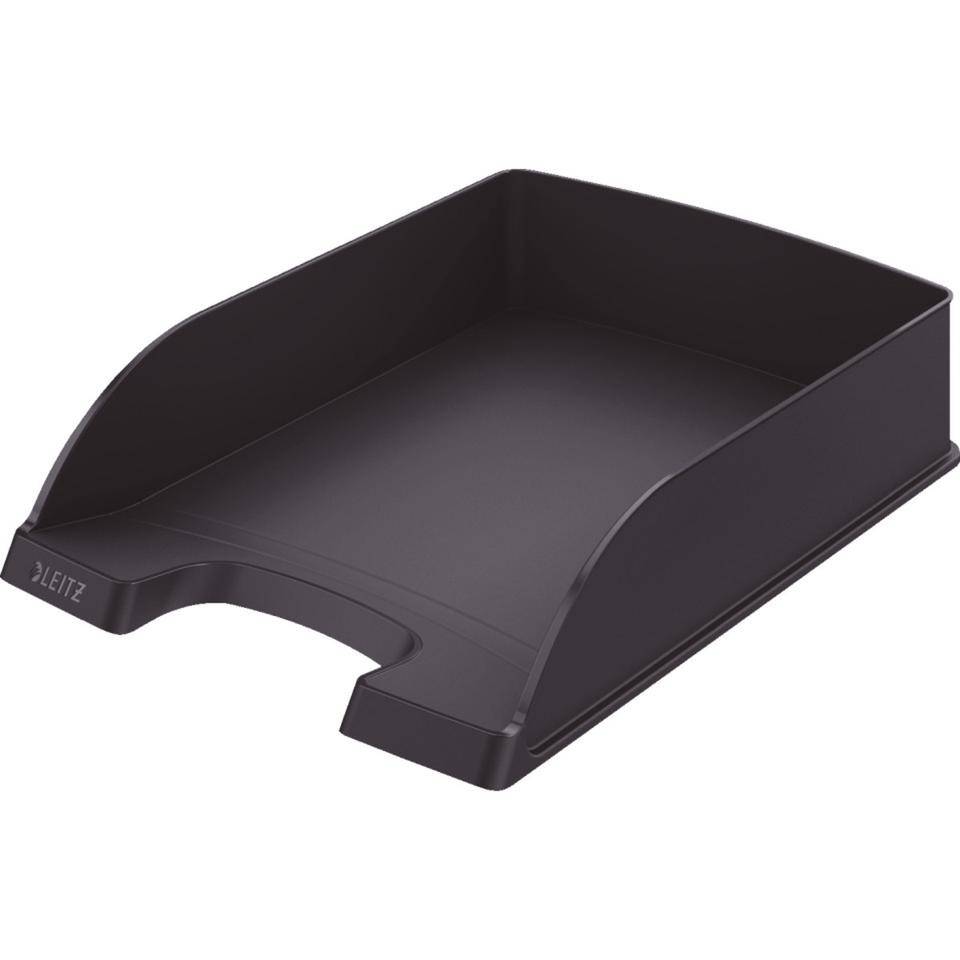 LEITZ Briefkorb plus, stapelbar, mit Beschriftungsfeld, schwarz,255x70x357mm, 5/VE-0