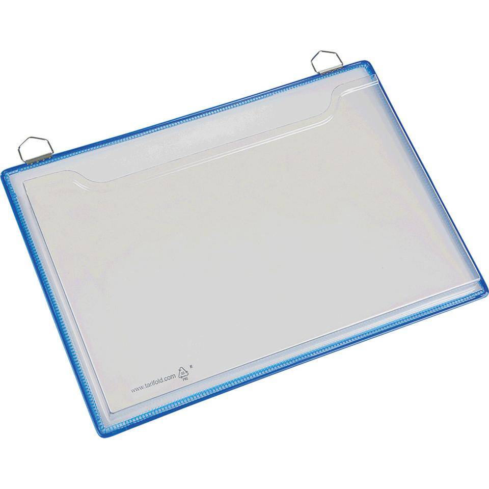tarifold Prospekttaschen mit zwei Öse, blau, PVC, Querformat DINA4, 5/VE-0