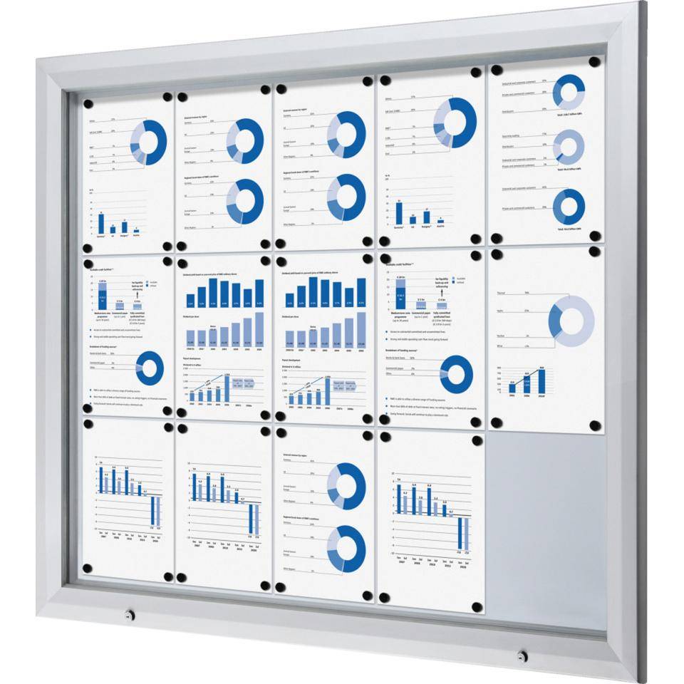 K.57 Schaukasten, abschließbar, IP56, Aluminium, 1245 x 1067 x 47mm, für 15 x A4, 26,59kg-0
