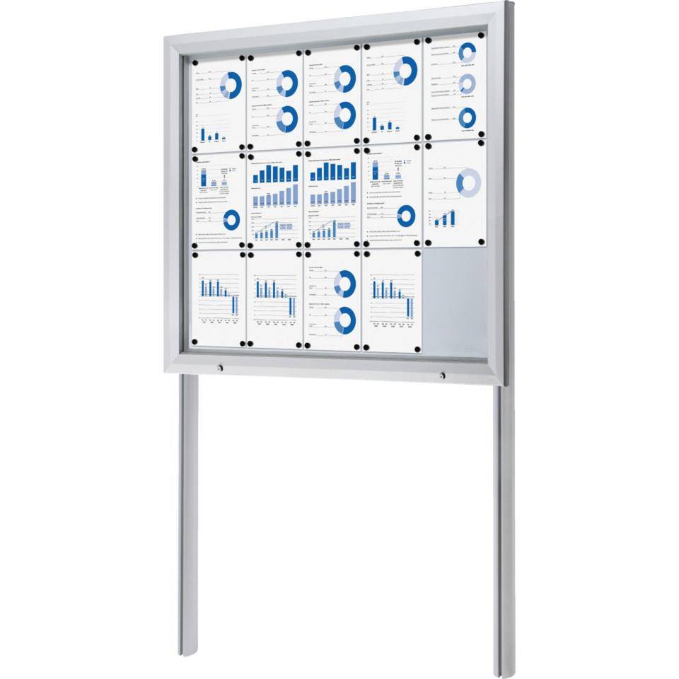 K.57 Schaukasten, abschließbar, IP56, Aluminium, 1245 x 1067 x 47mm, für 15 x A4, 26,59kg-1