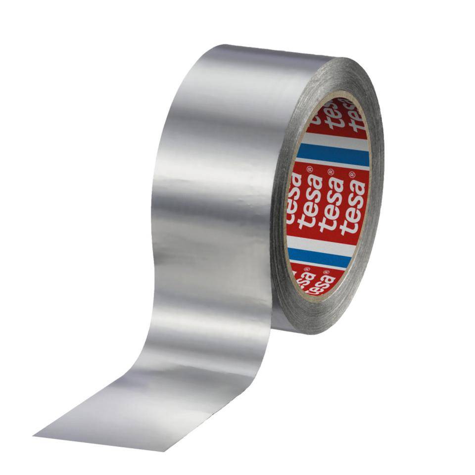 tesa® Aluminium Klebeband 60650, Aluminiumfolie mit Acrylatkleber, 50mm, 6 Rollen/VE-0