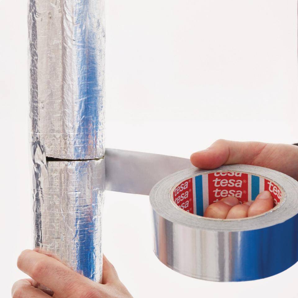 tesa® Aluminium Klebeband 60650, Aluminiumfolie mit Acrylatkleber, 50mm, 6 Rollen/VE-1