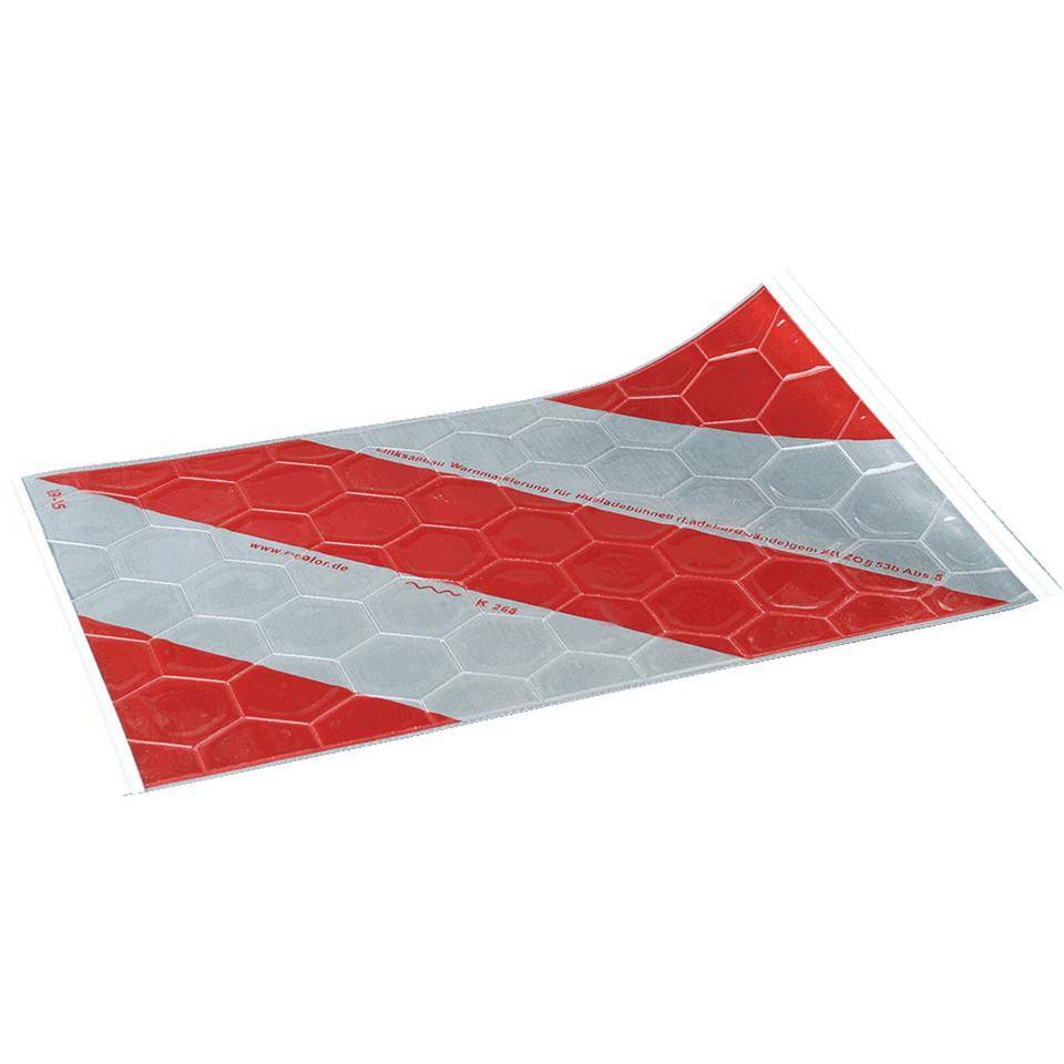 Warnmarkierung für Hubladebühnen, linksweisend, ohne Halter, 440x260mm-0
