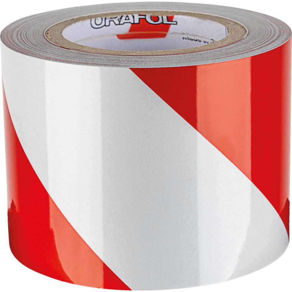 ORALITE® Reflexfolie, linksweisend, vollreflektierend, rot/weiß,100mm, 25m/Rolle-2