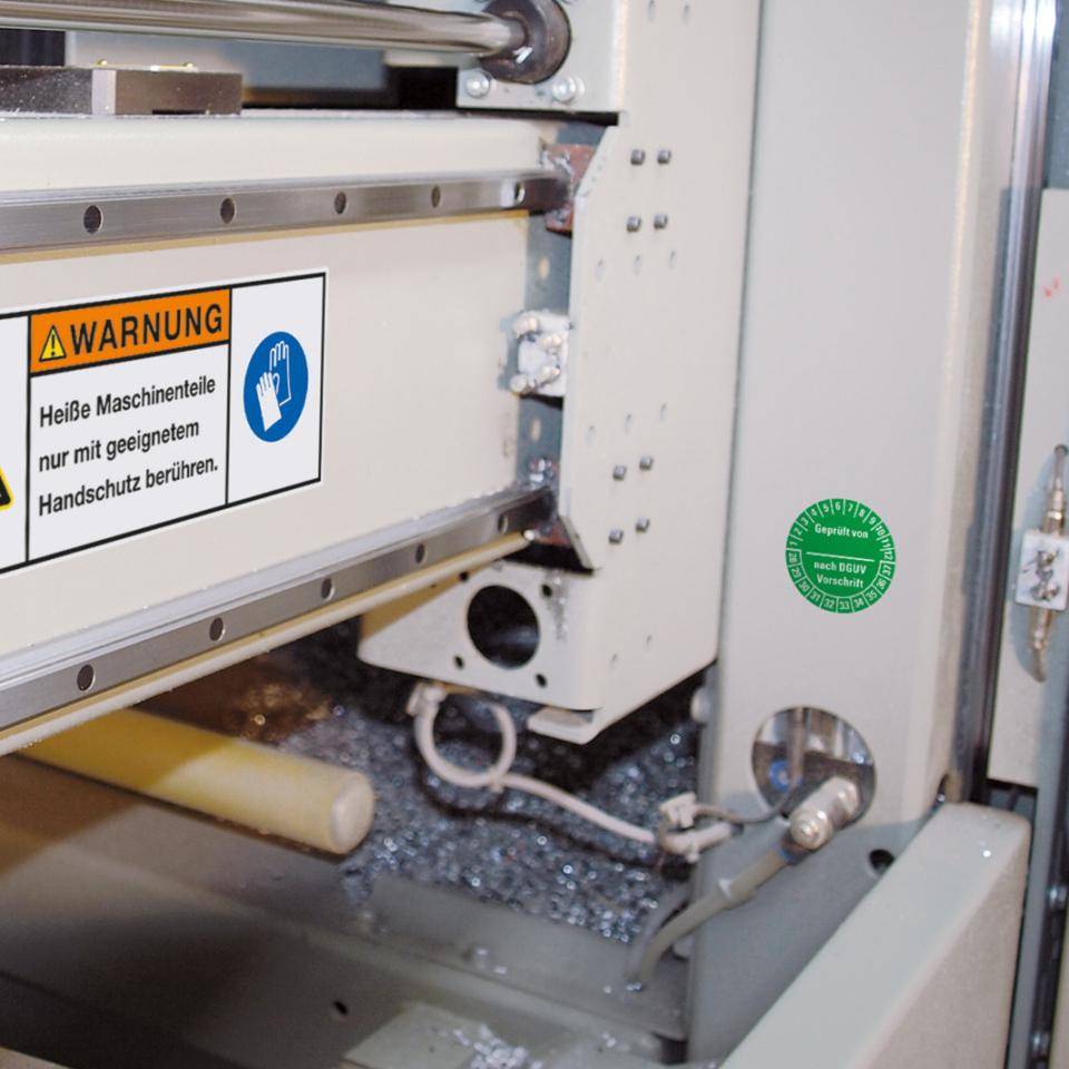 Prüfplakette Geprüft-DGUV Vorschrift, 28-37, grün, Dokumentenfolie, Ø 30mm, 500/Rolle-2
