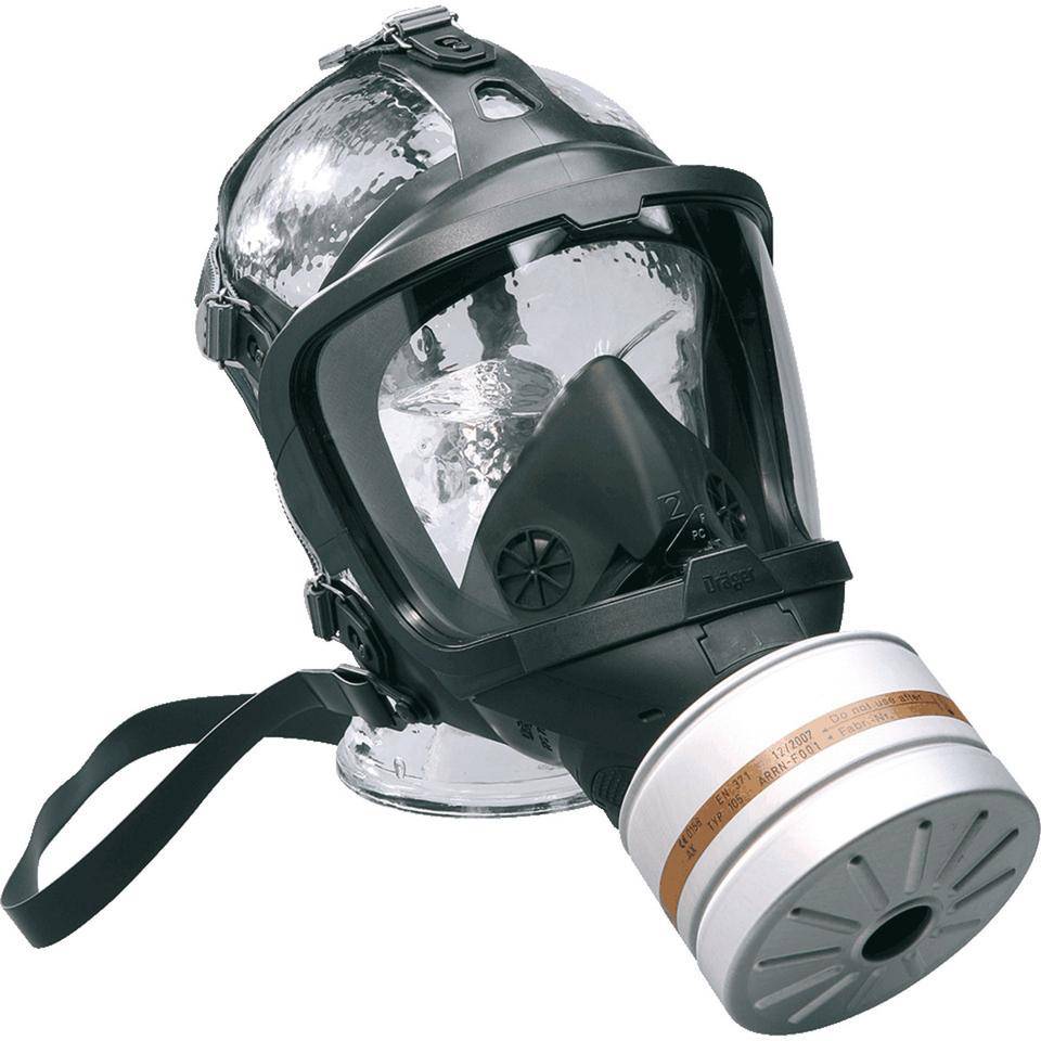 Dräger Vollmaske FPS 7000, gemäß EN 136 Klasse 3, EN 137 Typ 2, ohne Filter, schwarz, Kunststoff, 600g-0