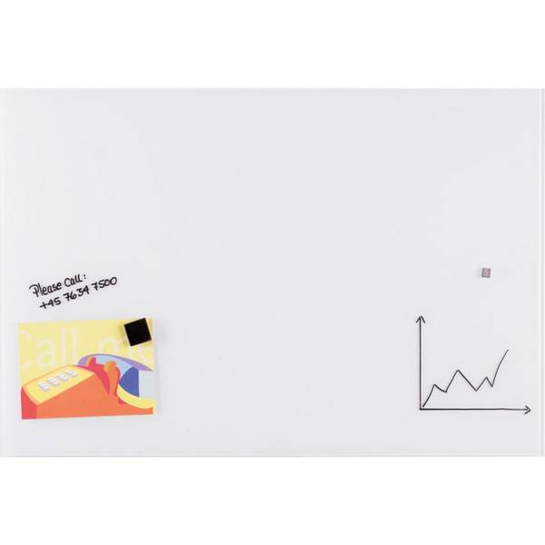 FRANKEN Design-Schreibtafel aus Glas, magnethaftend, weiß, 1200x900mm