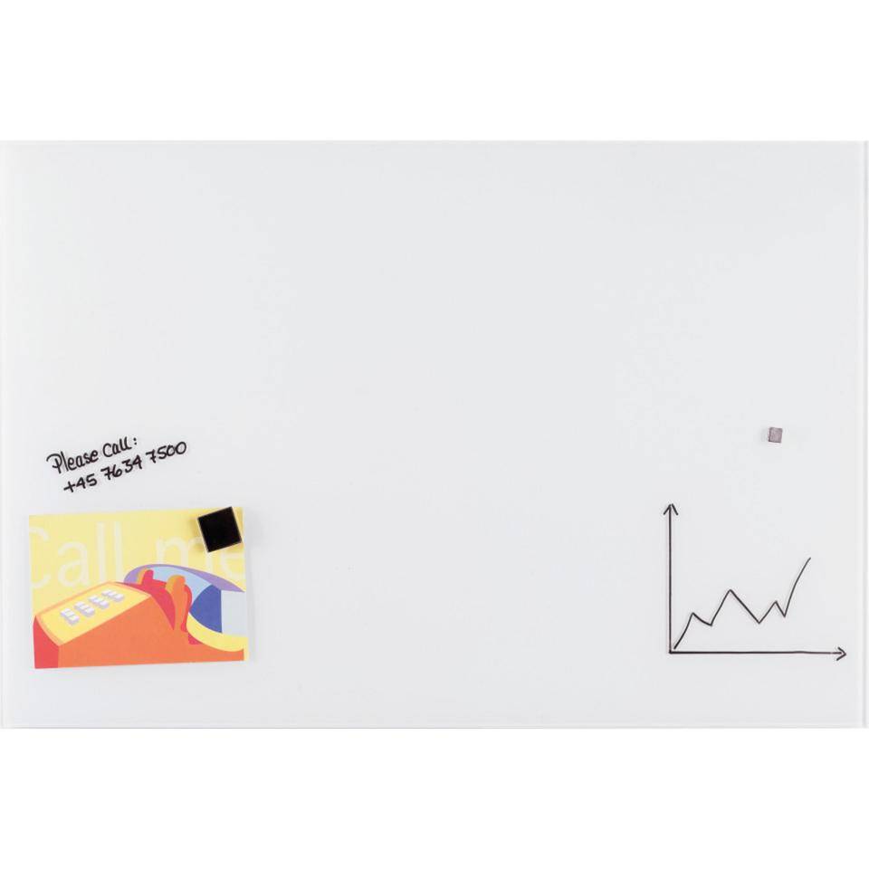 FRANKEN Design-Schreibtafel aus Glas, magnethaftend, weiß, 1200x900mm-0