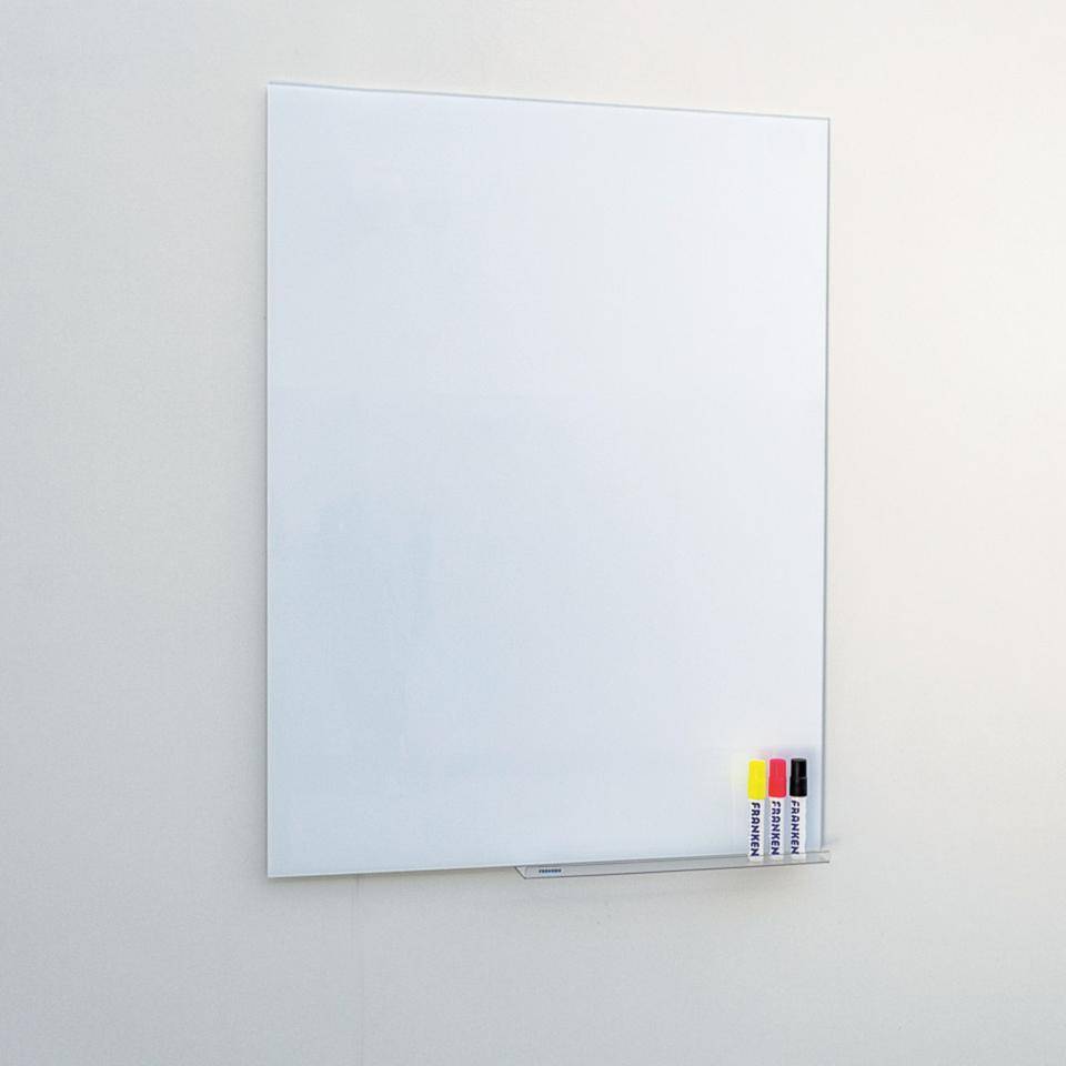 FRANKEN Design-Schreibtafel aus Glas, magnethaftend, weiß, 1200x900mm-3