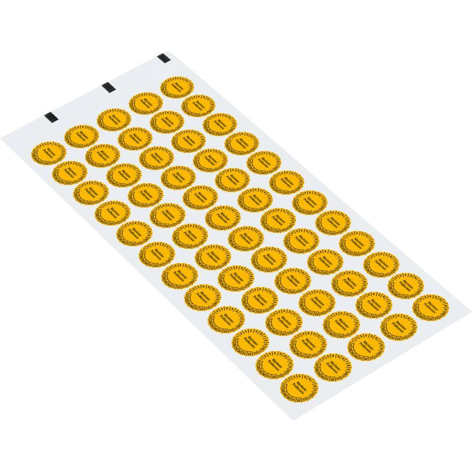 Prüfplakette Nächster Prüftermin 27-32, gelb, Dokumentenfolie, Ø15mm, 60/Bogen-3