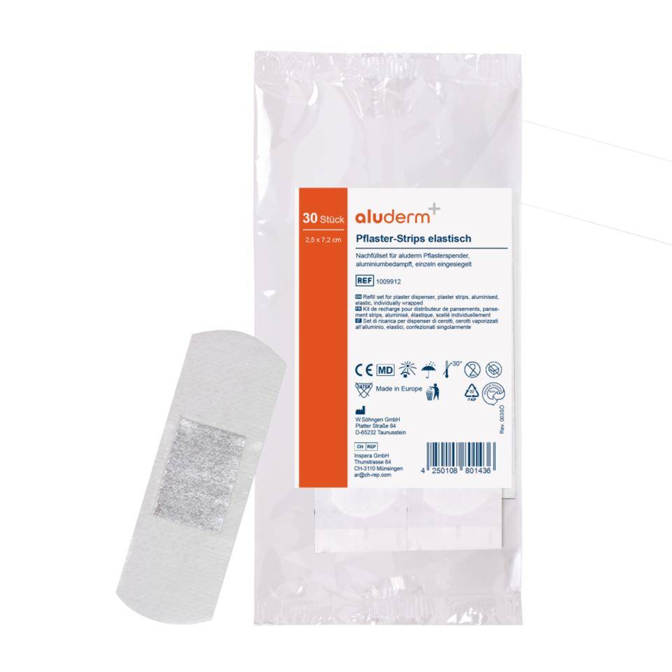 aluderm-aluplast Pflasterstrip, einzeln eingesiegelt, 2,5x7,2cm, 60/VE-0