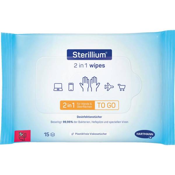 HARTMANN Desinfektionstücher Sterillium® 2in1 wipes, 15 Tücher/VE