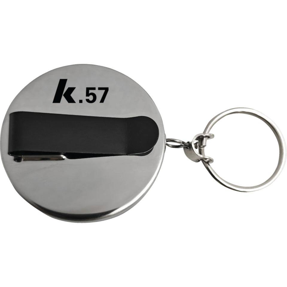 K.57 Schlüsselrolle, mit Clip, Edelstahlkette, silber, Metallgehäuse-0