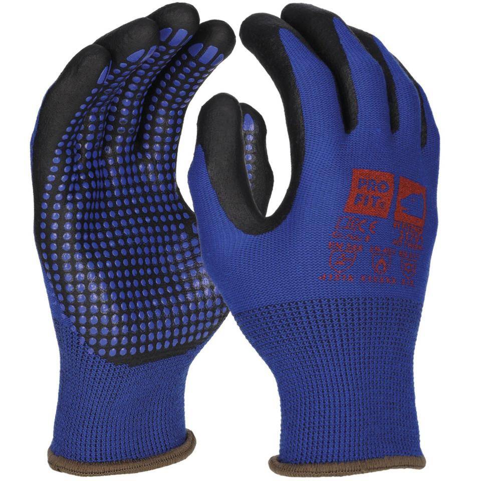 PRO FIT® Hitzeschutzhandschuh 31791, Kat.II, blau/schwarz, Nitril, Größe 10-0