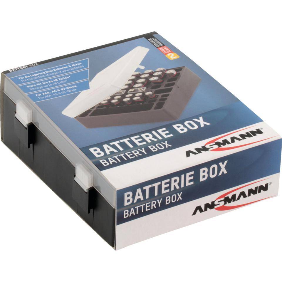 ANSMANN Batteriebox 48,für 24x AA,20x AAA und 4x 9V Block,schwarz,138x172x62,8mm-2