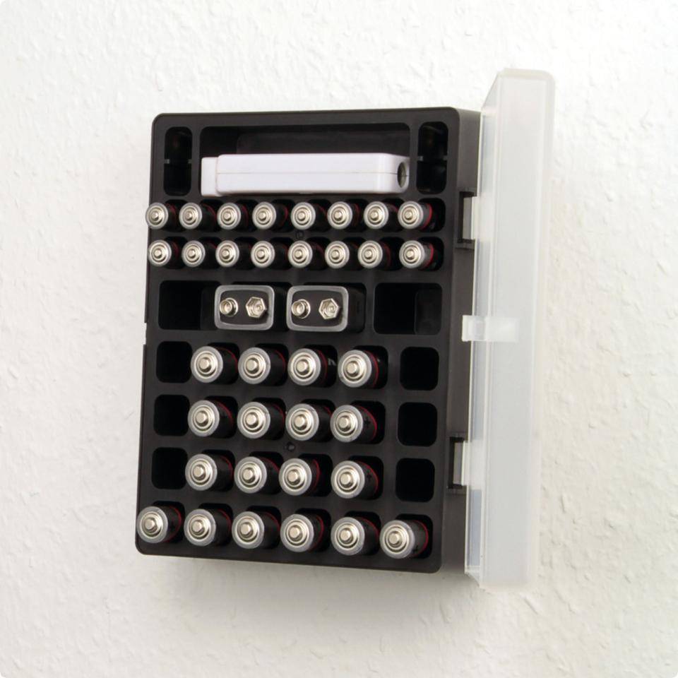ANSMANN Batteriebox 48,für 24x AA,20x AAA und 4x 9V Block,schwarz,138x172x62,8mm-3