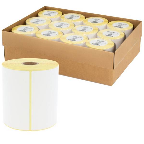 Versandetiketten Thermo-Eco,weiß,perm.klebend,25,4mm,103x199mm,VE/12RO,250/Rolle