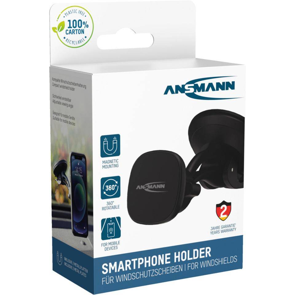 ANSMANN KFZ-Smartphone-Halter, für Windschutzscheibe ohne Armaturenbrett, mit Saugfuß-0