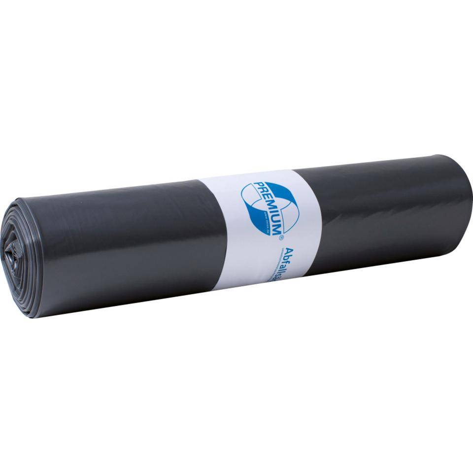 PREMIUM® Abfallsack Typ 100, schwarz, Recycling-LDPE, 700x1100mm, 120l, 25/Rolle-0