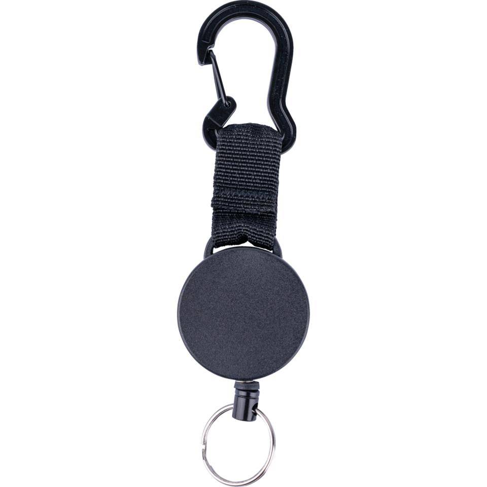 K.57 Schlüsselrolle m.Karabiner,ausziehbares Kevlarseil,schwarz,Kunststoff 120cm-1