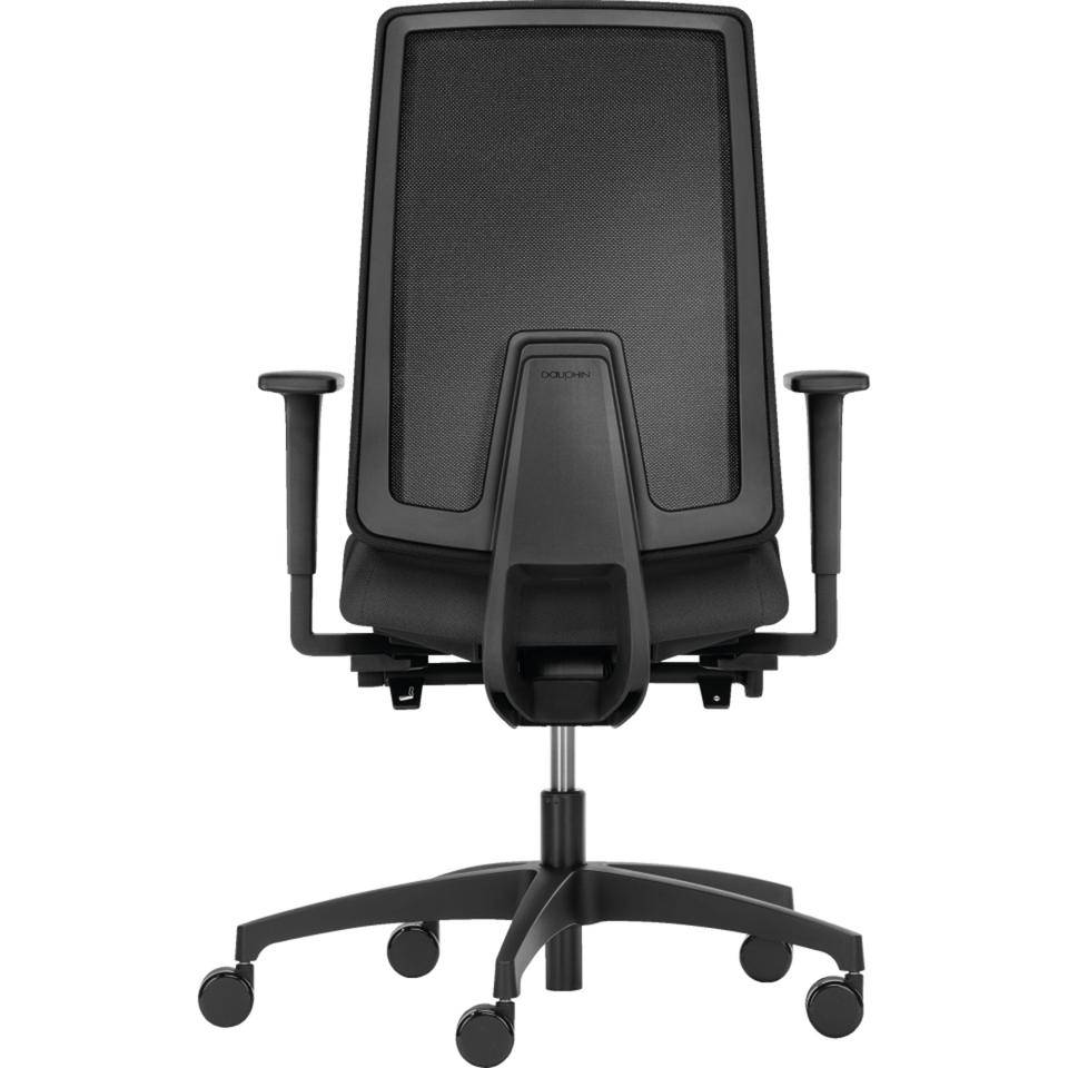 Dauphin Bürostuhl Indeed mesh, hohe Rückenlehne mit Netzbespannung, mit Armstützen, graphitschwarz-3