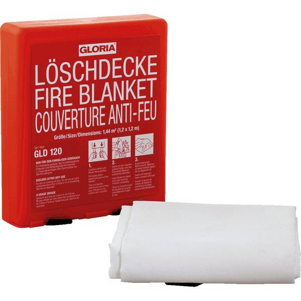GLORIA Löschdecke GLD 120, EN 1869, gegen Fettbrand, Glasfaser, 1200x1200mm