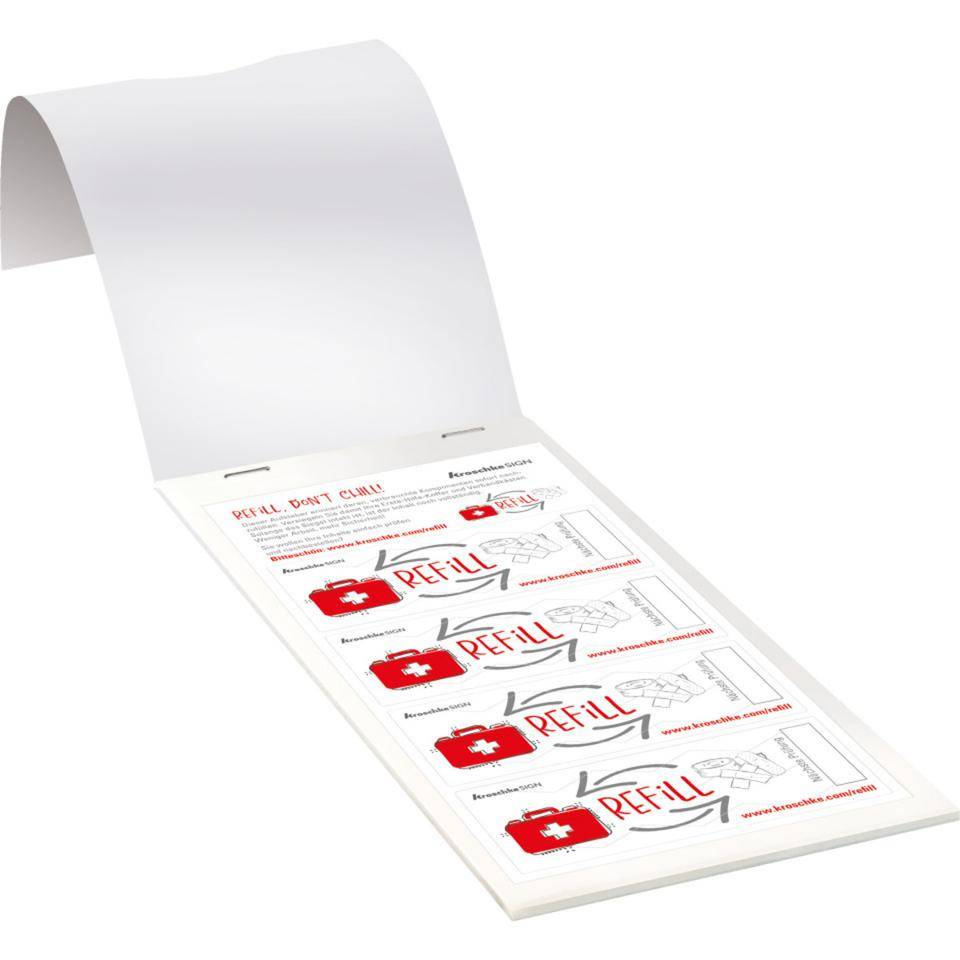 Sicherheitssiegel Refill Erste Hilfe, deutsch, Haftpapier, permanent , 30x70mm, 24/Heft-1