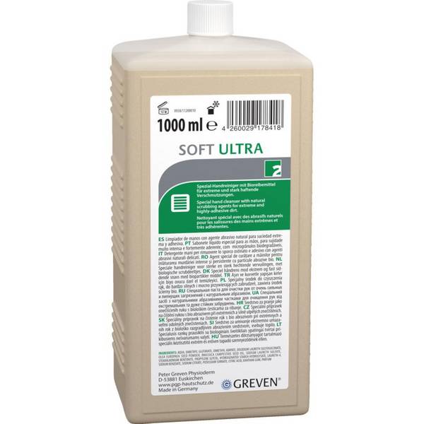 GREVEN® Handreiniger SOFT ULTRA, für stark haftende Verschmutzungen, 1 l/Flasche