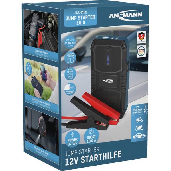 ANSMANN Starthilfe Jump Starter 10.0, mit Powerbank und Taschenlampenfunktion