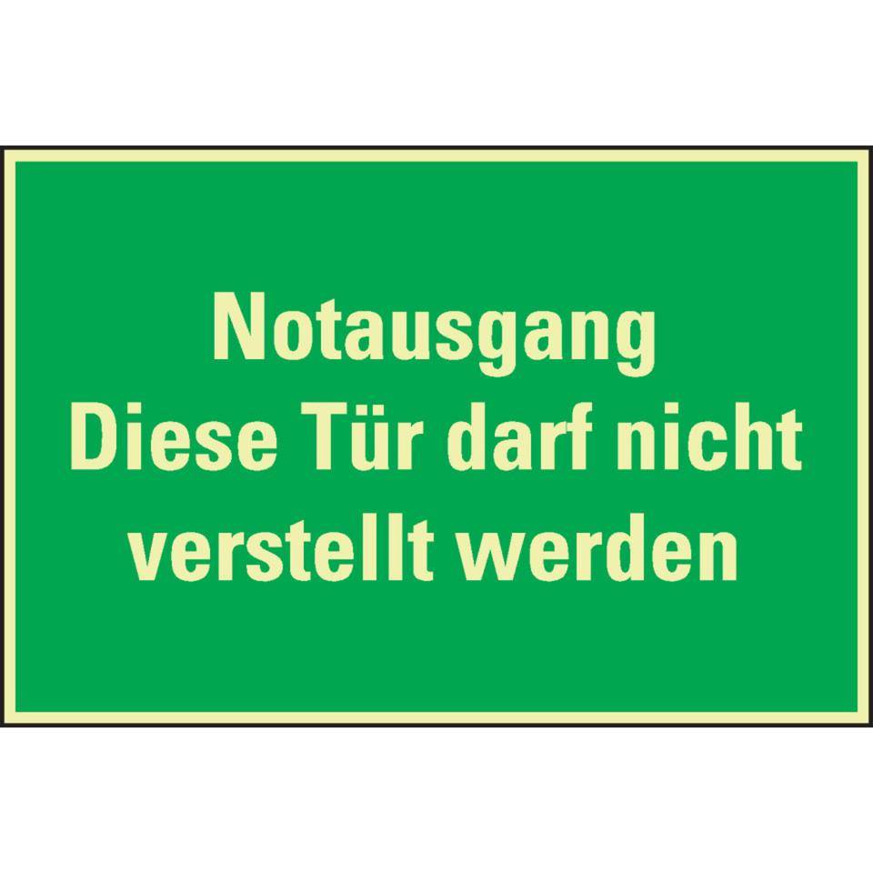 PERMALIGHT® power langnachleuchtend Rettungszeichen Notausgang Tür darf nicht..., pb., Folie, 300x200mm-1