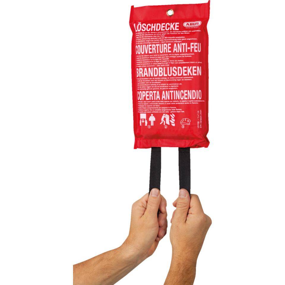 ABUS Feuerlöschdecke, DIN EN 1869, weiß, Glasfasergewebe, 1000x1000mm, 527g-1