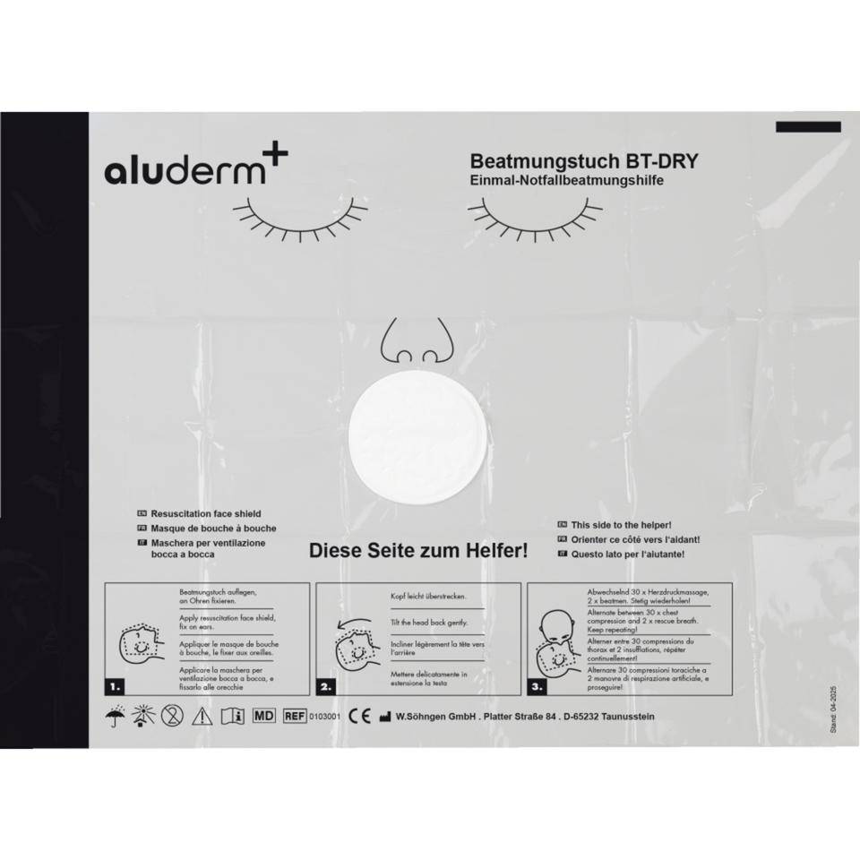 aluderm Beatmungstuch mit Filter, beidseitig verwendbar, 300x210mm, 10/VE-2