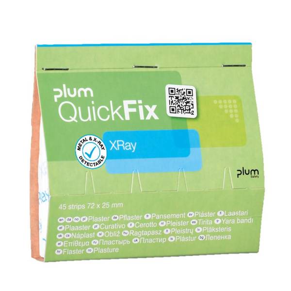 Nachfüllpack QuickFix Pflaster XRay, detektierbar, blau, 72x25mm, 270/VE