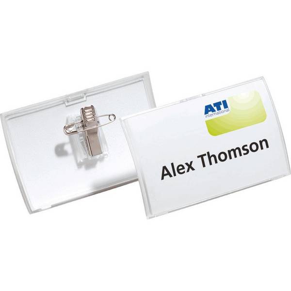 DURABLE Namensschild Click Fold mit Kombiklemme, Kunststoff, 75x40mm, 25/VE