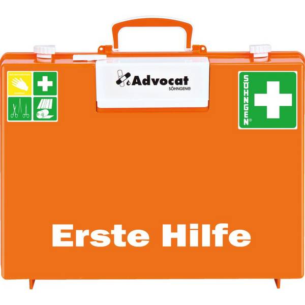 SÖHNGEN® Erste-Hilfe-Koffer Advocat, DIN 13169,orange,inkl. Pflasterspender