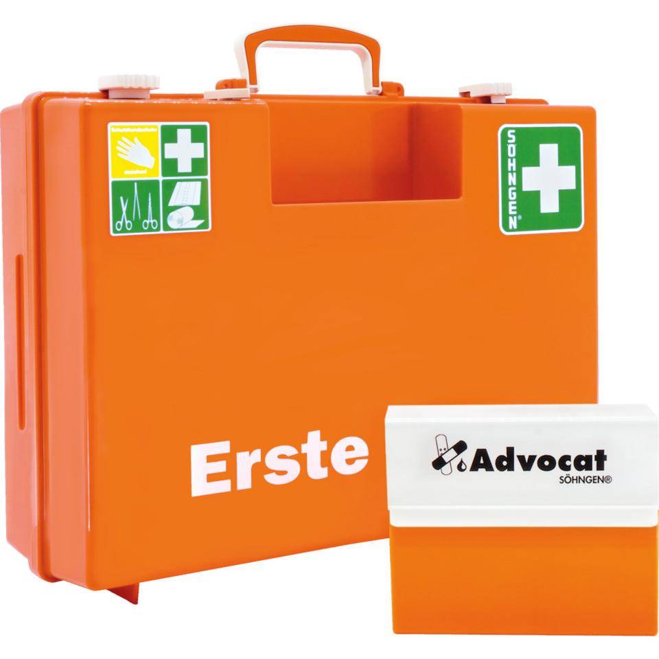 SÖHNGEN® Erste-Hilfe-Koffer Advocat, DIN 13169,orange,inkl. Pflasterspender-1
