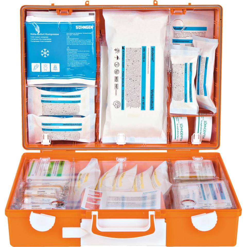 SÖHNGEN® Erste-Hilfe-Koffer Advocat, DIN 13169,orange,inkl. Pflasterspender-3